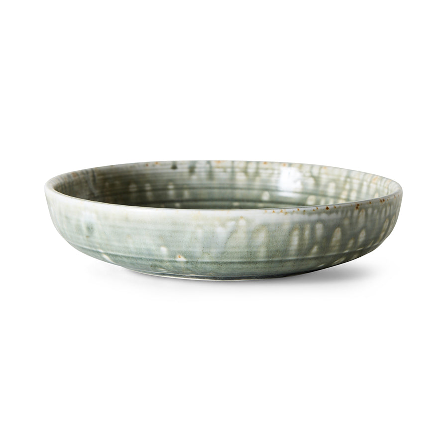 HKLiving Chef ceramics: deep plate M, rustic green