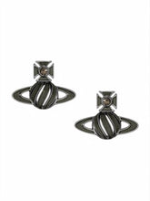 Vivienne Westwood SAMIRA BAS RELIEF EARRINGS - RUTHENIUM/BLACK DIAMOND