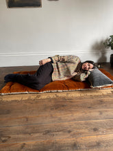 Lyla Linen / Velvet floor mattress 70 x 175cm Rust / Natural w'cotton filling