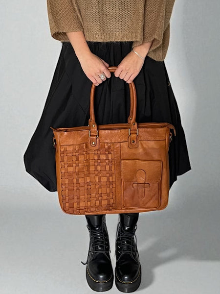 Sienna Bohemian Leather Bag - Tan
