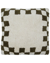 Cushion cover, HDChess, Green, Off-white