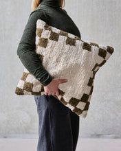 Cushion cover, HDChess, Green, Off-white