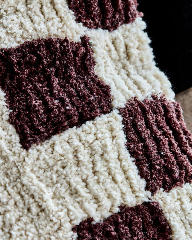 Cushion cover, HDChess, Brown, Off-white