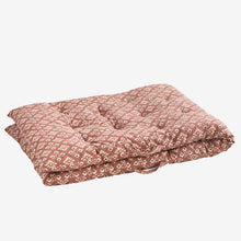 Madam Stoltz Printed Cotton Mattress - Old rose, ecru, anthracite