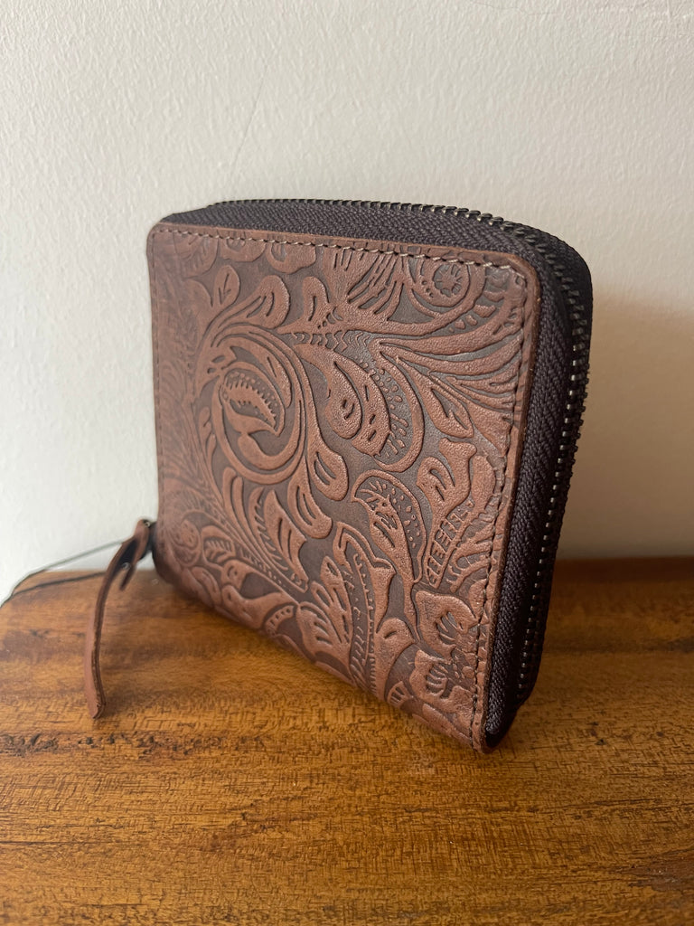 CollardManson Square Wallet- Brown Floral