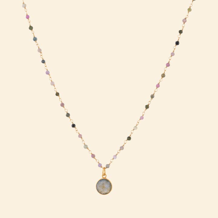 Ekadori Zion Stone Necklace Grey, Labradorite