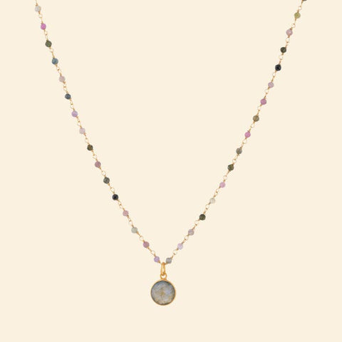 Ekadori Zion Stone Necklace Grey, Labradorite