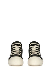 Rick Owens SS26 Temple Low Sneaks in Black/Milk/Milk Full Grain Cow Leather