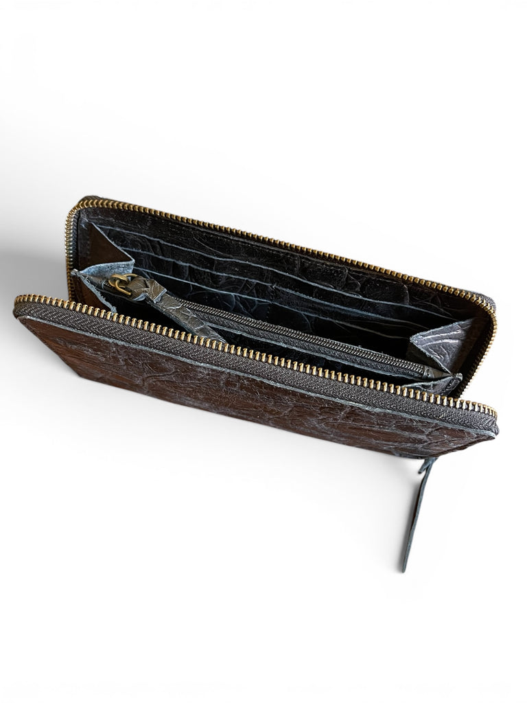 Zipped croc black wallet/ purse