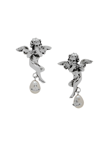 Vivienne Westwood PUTTI EARRINGS - ANTIQUE PLATINUM / CREAMROSE