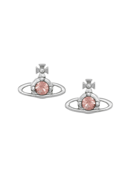 Vivienne Westwood Nano Solitaire Earrings Platinum / D Rose Crystal