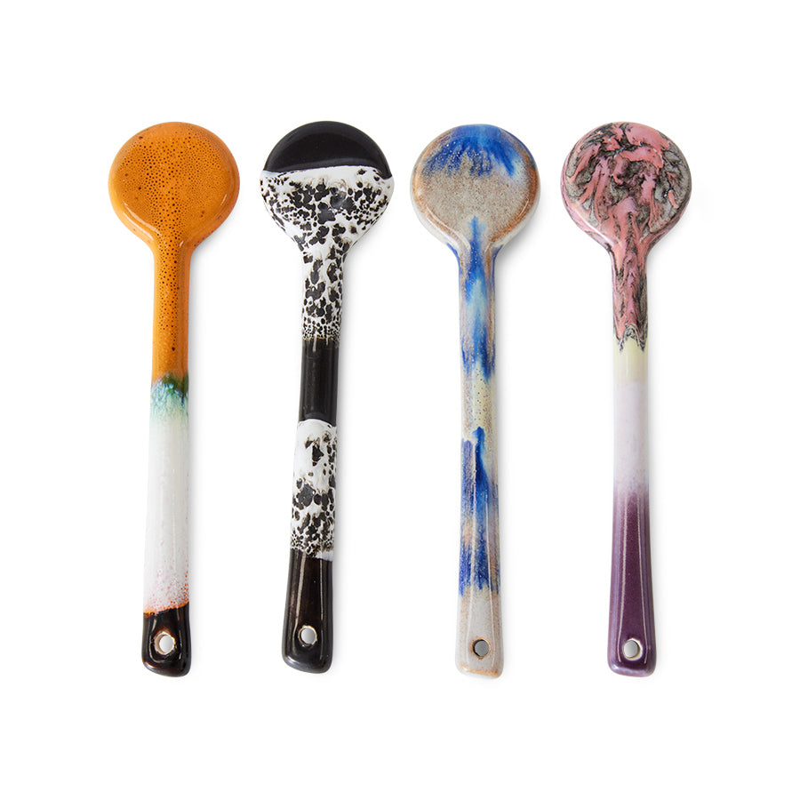 HKLiving 70s ceramics: M spoons, force (set of 4)