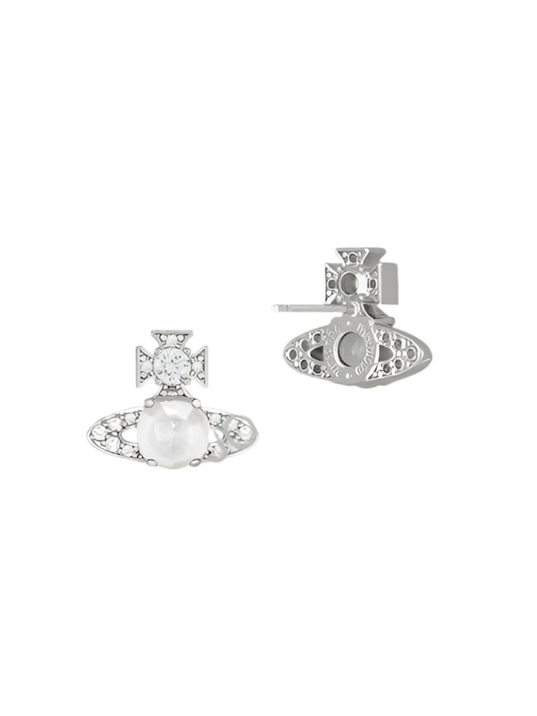 Vivienne Westwood ONDINA EARRINGS - PLATINUM / WHITE CZ