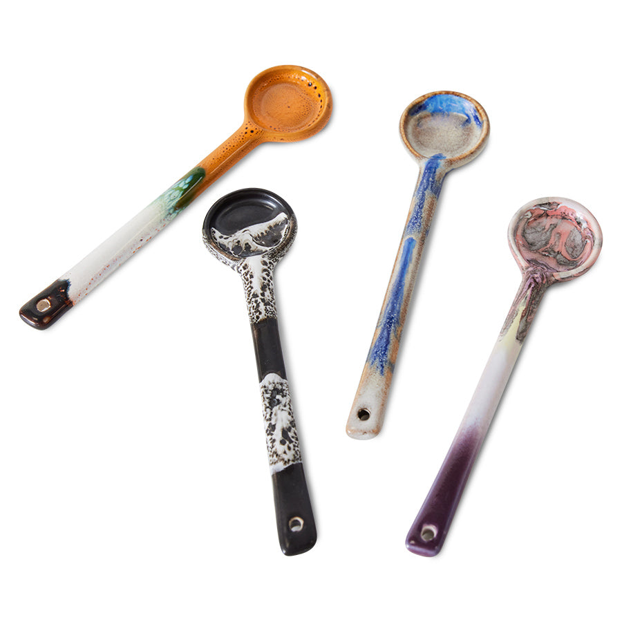 HKLiving 70s ceramics: M spoons, force (set of 4)