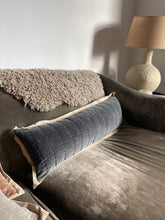 Maitri: Stonewashed Velvet Cushion  - charcoal (30x90)