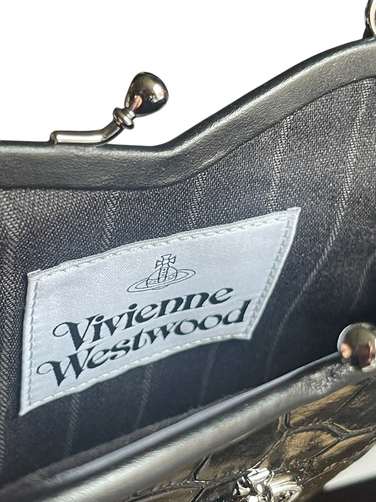 Vivienne Westwood Belle heart frame purse black