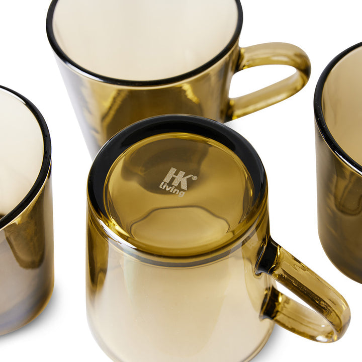 HK Living : 70s glassware: coffee cups mud brown