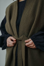 Ea waistcoat made in pure boiled wool colour Beech