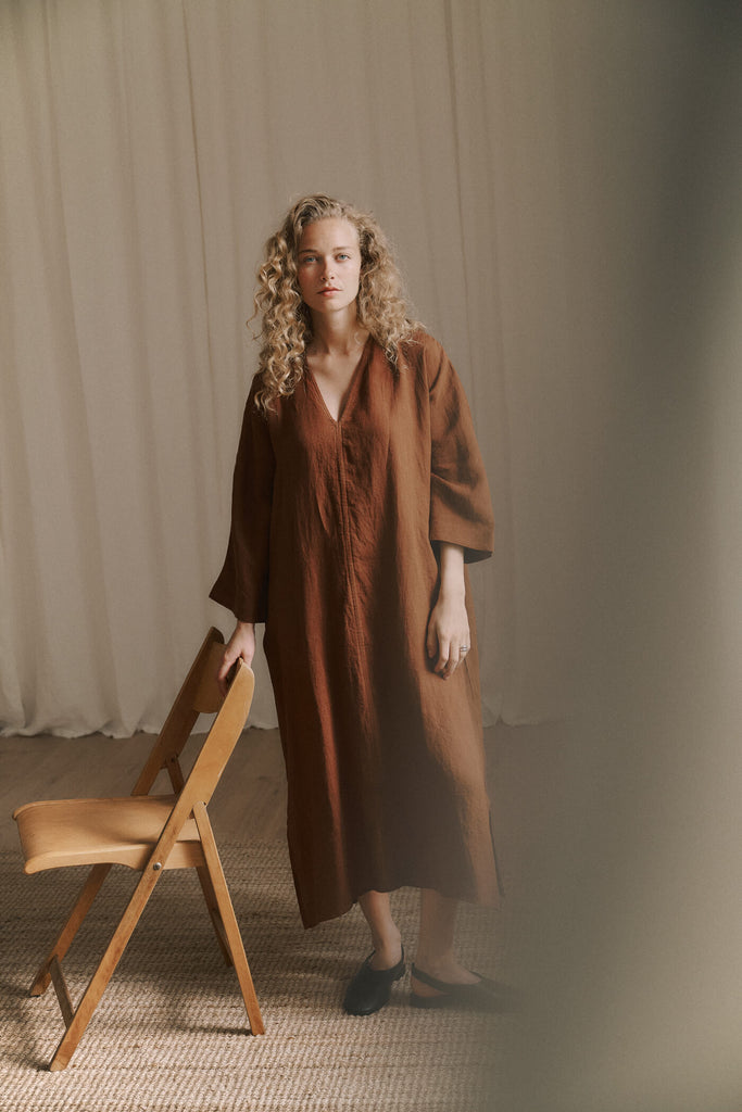 Venizia Dress- Cambridge Brown