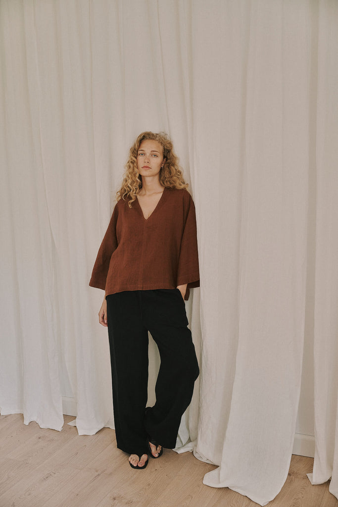 Venizia Blouse - Cambridge Brown