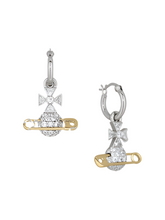Vivienne Westwood HECTORINA HOOP EARRINGS - PLATINUM / GOLD / WHITE CZ
