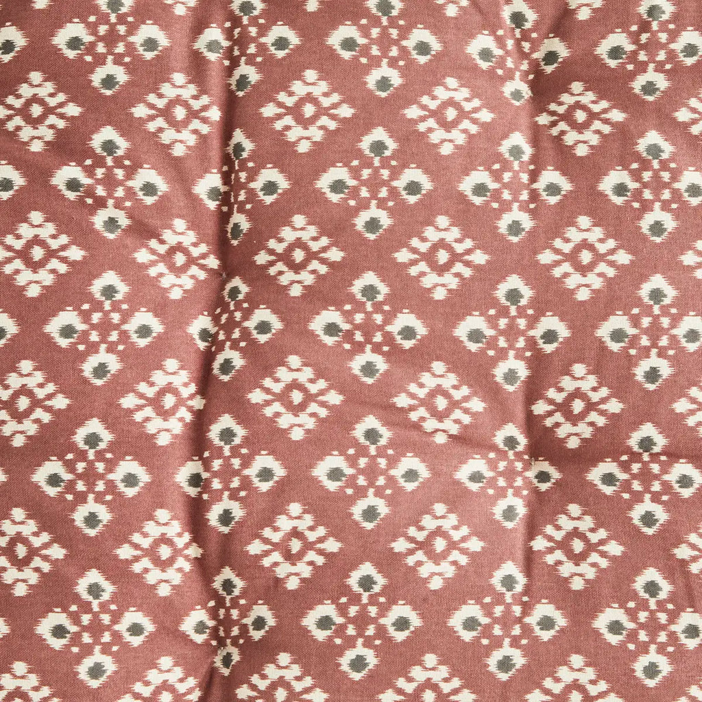 Madam Stoltz Printed Cotton Mattress - Old rose, ecru, anthracite