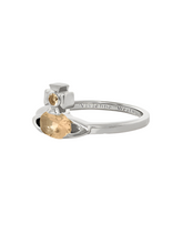 Vivienne Westwood ALLIE RING - PLATINUM / Light Brown CZ