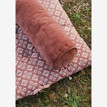 Madam Stoltz Printed Cotton Mattress - Old rose, ecru, anthracite
