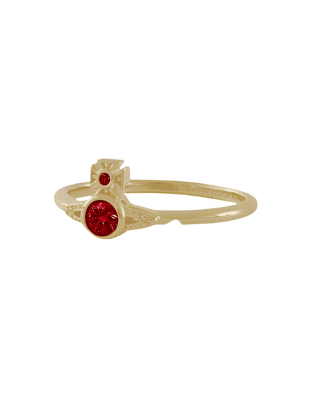 Vivienne Westwood LONDON ORB RING - GOLD / RED CZ