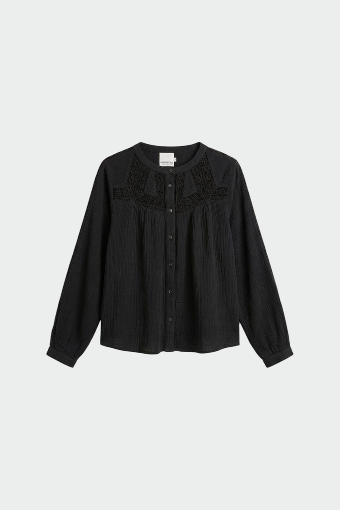 AW26 COMBINATION SHIRT WITH LACE CARBON