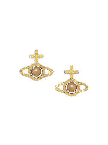 Vivienne Westwood Olympia Pearl Earrings Amber