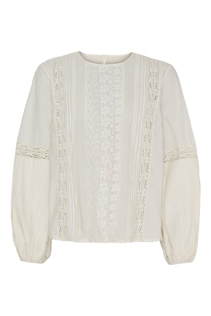 Jasmin Blouse White Sand AND in black