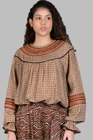 ARCADIA TOP in hand woven cotton