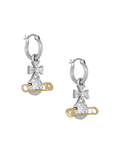 Vivienne Westwood HECTORINA HOOP EARRINGS - PLATINUM / GOLD / WHITE CZ