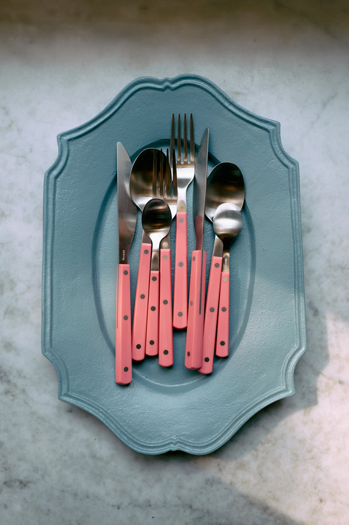 HKLiving 70s stainless steel cutlery: raspberry (set of 16)