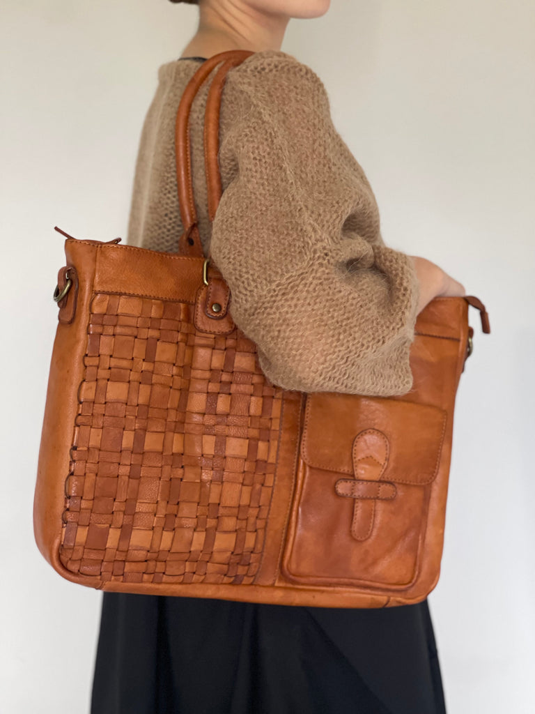 Sienna Bohemian Leather Bag - Tan