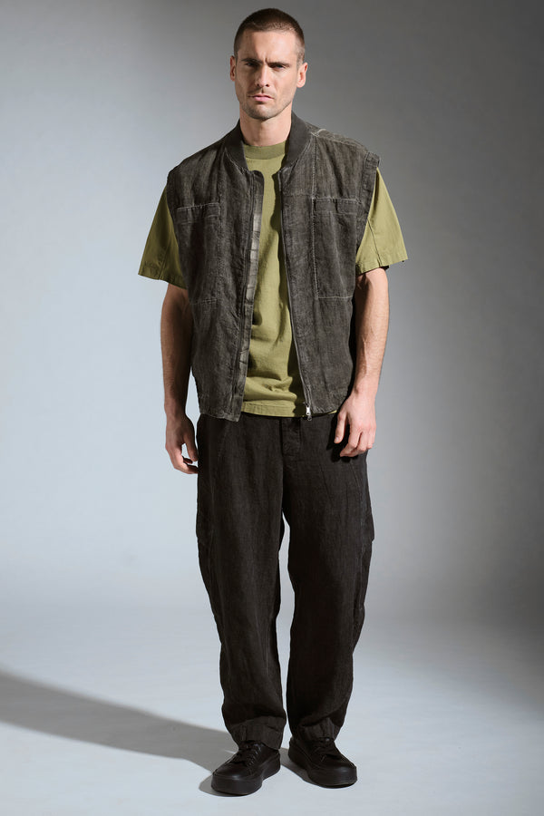 Transit Oversized zipped vest - Cold Dyed