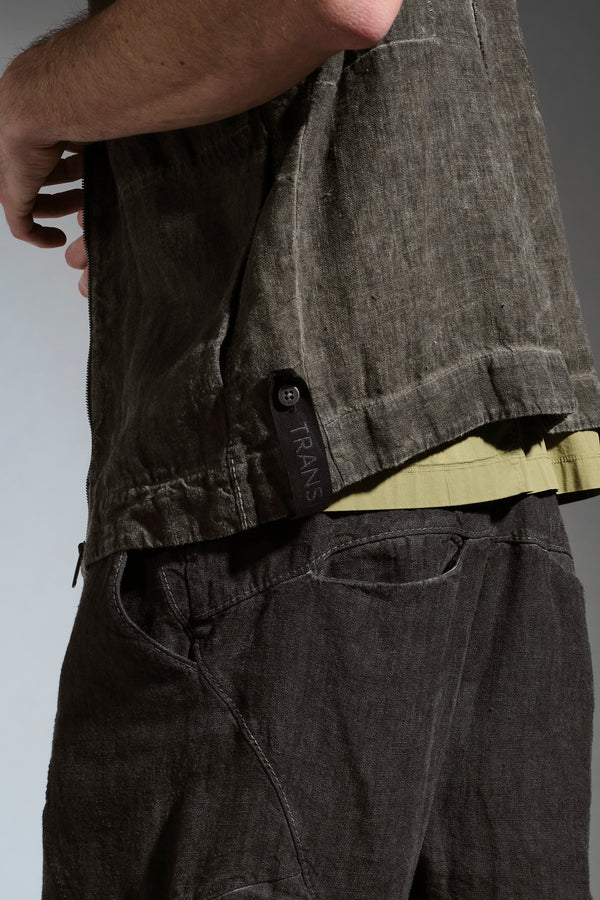 Transit Oversized zipped vest - Cold Dyed