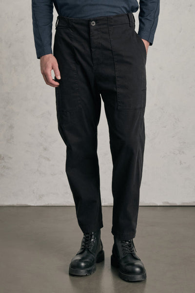 Transit Loose-fit ergonomic trousers in cotton stretch