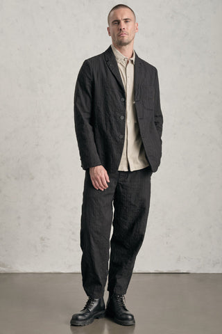 Transit Regular-fit jacket in pinstriped cotton blend, hand embroidery on breast pocket
