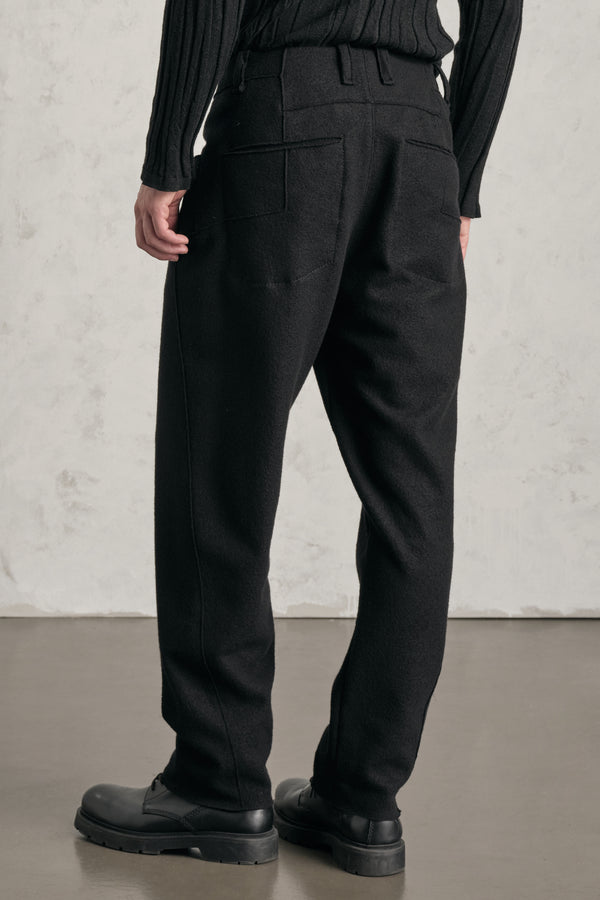 Transit Ergonomic loose-fit wide-leg trousers in boiled wool