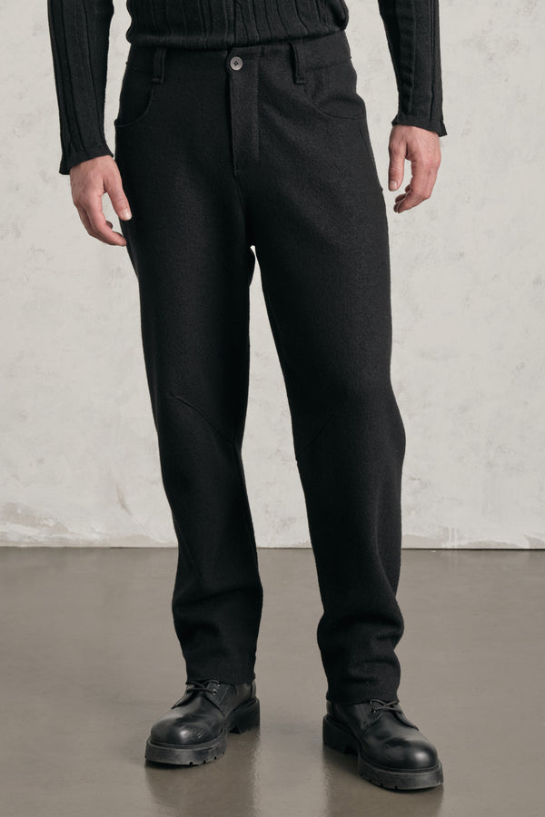 Transit Ergonomic loose-fit wide-leg trousers in boiled wool
