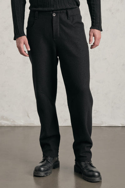 Transit Ergonomic loose-fit wide-leg trousers in boiled wool