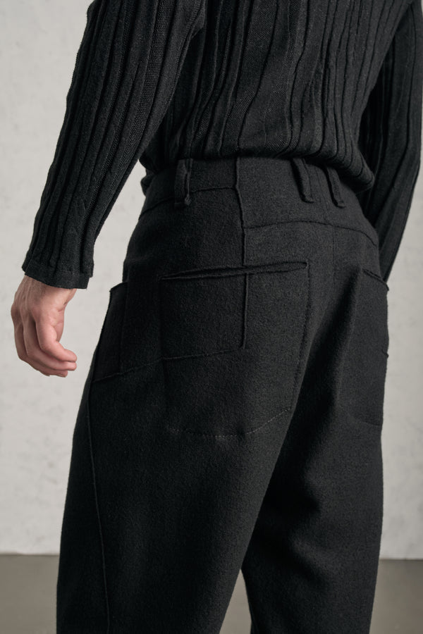 Transit Ergonomic loose-fit wide-leg trousers in boiled wool