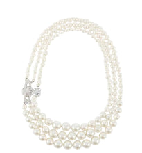 Vivienne Westwood Graziella three row pearl necklace platinum creamrose