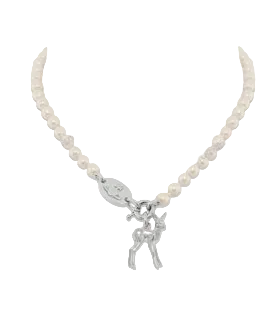 Vivienne Westwood Monette small pearl necklace platinum