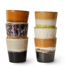 70s ceramic: coffee mugs, soil (set of 6)