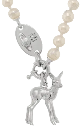 Vivienne Westwood Monette small pearl necklace platinum