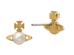 Vivienne Westwood Balbina earrings gold cream pearl