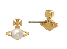 Vivienne Westwood Balbina earrings gold cream pearl